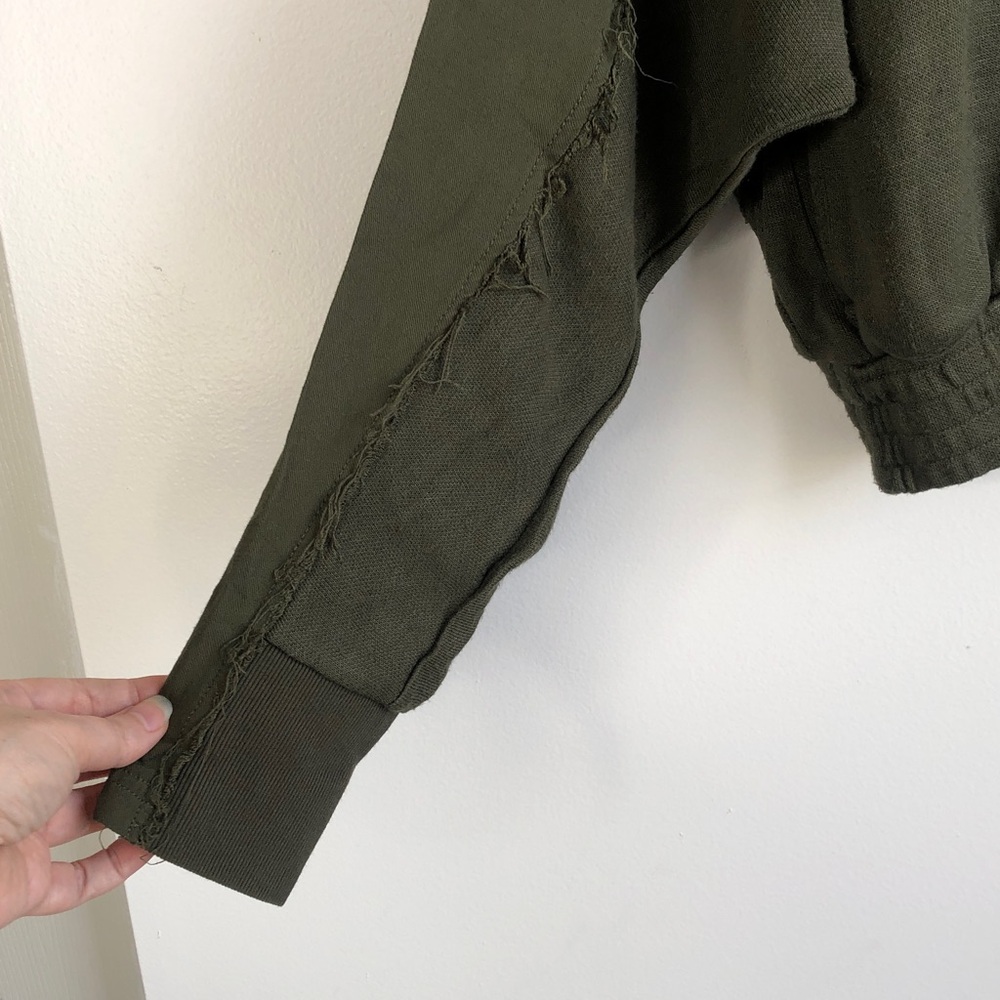 FP Movement Olive Green Hooded Pullover Top - Picture 2 of 7